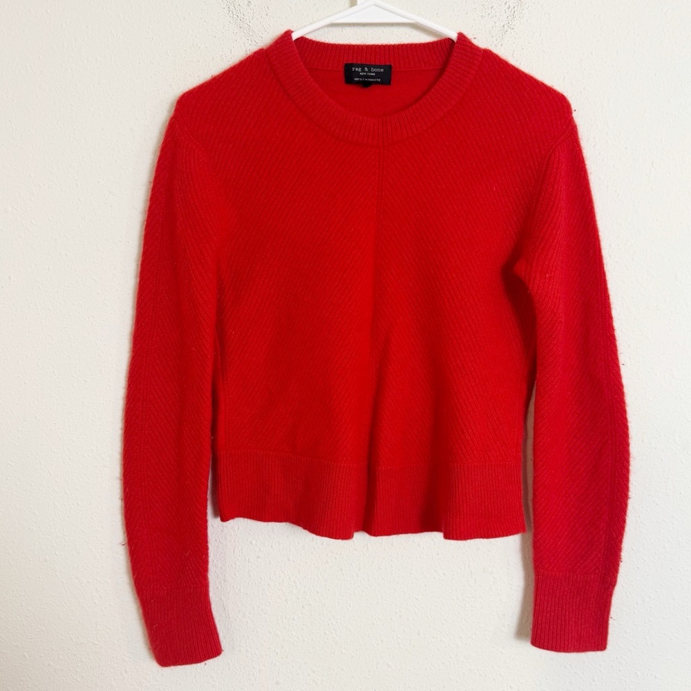 rag & bone Bright Red cashmere knit Crewneck Sweater